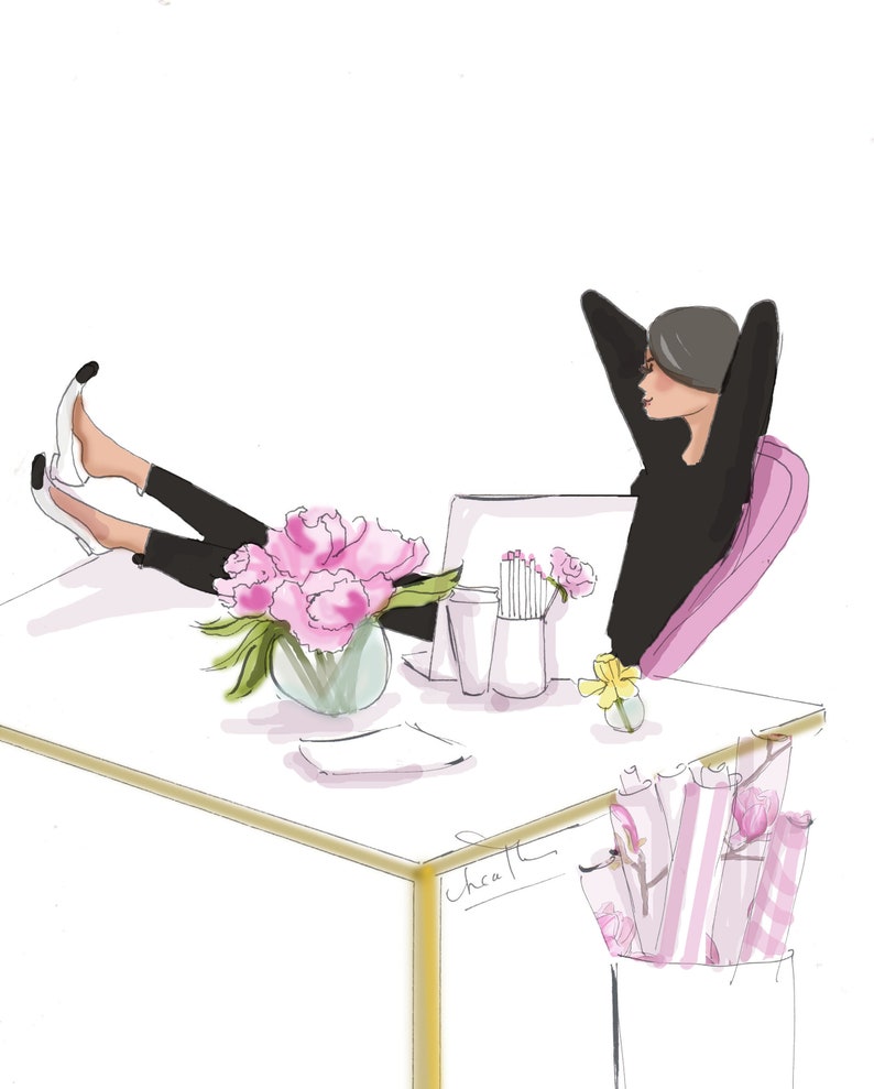 Art Print cute Wall Art Home Office Cute and Feminine Etsy