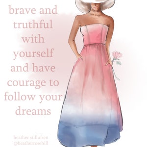 Be Brave and Truthful with Yourself - Fashion Illustration - Bathing Art - Beach House Art