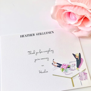Gepersonaliseerd briefpapier: notitiekaarten, mode, op maat, tekenen, meisjesachtig Lente notitiekaarten Briefpapier Lentegevoel Briefpapier Notitiekaarten, chic