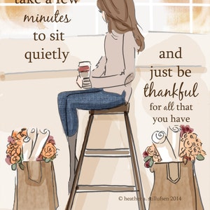 Wall Art for Women Just Be Thankful Wall Art Print Digital Art Print Wall Art Print image 2