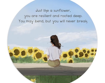 Tapis de souris, amoureux des tournesols, amoureux des jardins, citation de tournesol encourageante, oeuvres d'art et mots par Heather Stillufsen - Encouragez-vous, bureau floral