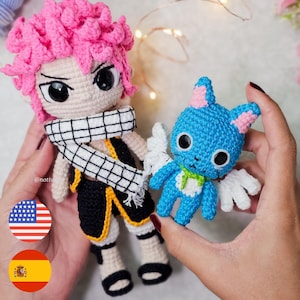 Wizard Pink Boy and cat Amigurumi PDF