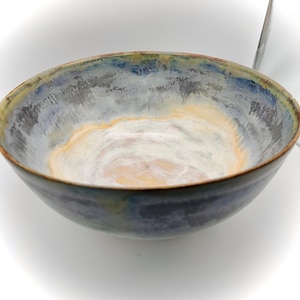 Large Ceramic Serving Bowl | Blue Stoneware Fruit Bowl