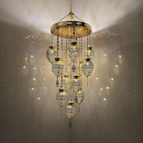 Handmade Moroccan Pendant Lamp Fixture | Boho Dome Ceiling Light for Entryway