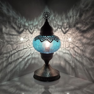Türkische Cracked Glass Tischlampe: Marokkanische Nachttischleuchte