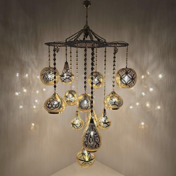 Moroccan Dome Shaped Pendant Lamp | Handmade Rustic Ceiling Light Fixture