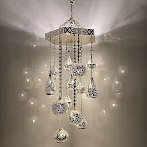 Handmade Moroccan Pendant Lamp Fixture | Boho Ceiling Light for Bedroom & Hallway