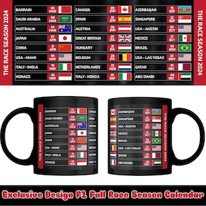 Póster del calendario de carreras de F1: diseño completo del calendario de carreras de Fórmula 1