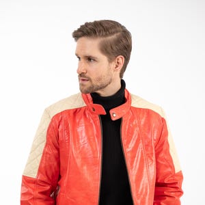 Blouson motard en cuir de mouton