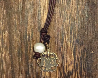 vintage Scapular Medal necklace