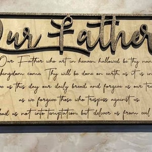 Our Father Prayer Layered Bible Verse Sign SVG DIGITAL FILE
