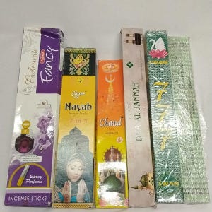 7in1 Nayab/ggg Layadurru Bahurahu/Dual Al Jannah/777/Padmarati/Chand 786 Agarbatti rökelsestavar