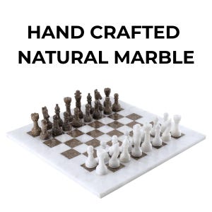 Handcrafted Marble Chess Set: Luxury Board Game Decor - Black & White