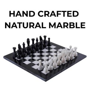 Handcrafted Marble Chess Set: Luxury Board Game Decor - Black & White