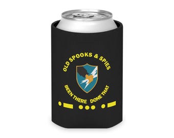 Spooks & Spies Can Cooler, Halloween Spy Koozie | Haunted Secret Agent Drink Sleeve
