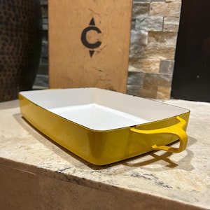 Vintage DANSK Kobenstyle Yellow Enamel Rectangular Baking Pan