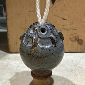 Vintage handcrafted ceramic pomander or potpourri holder