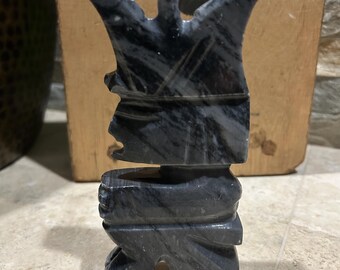 vintage hand-carved stone Mayan Aztec sculpture Bookend