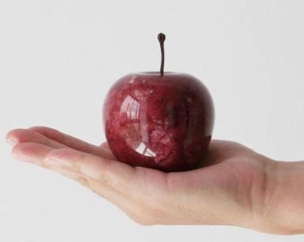 Vintage Stone Red Apple Paperweight