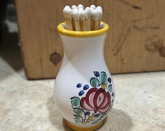 Vintage handmade pottery bud vase Matchstick Holder Striker