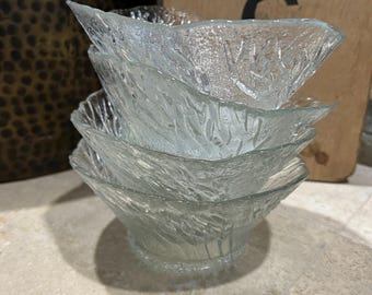 Vintage Lasisepät Mäntsälä Metsä (Forest) glass bowls designed by Pertti Kallioinen (4)