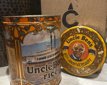 vintage 1983 Uncle Ben's Rice 40th anniversary tin canister