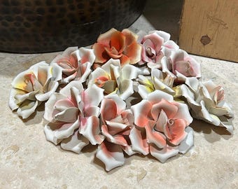 figurines roses en porcelaine vintage - lot de 11