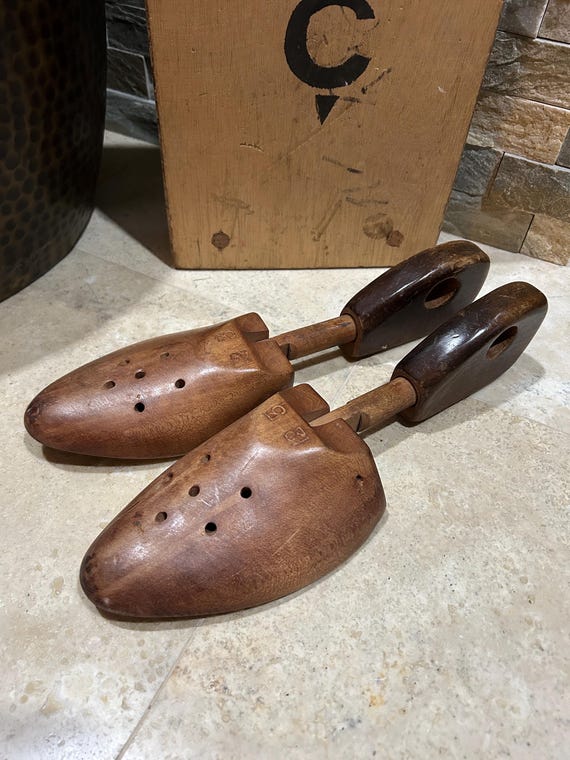 vintage wooden shoe trees
