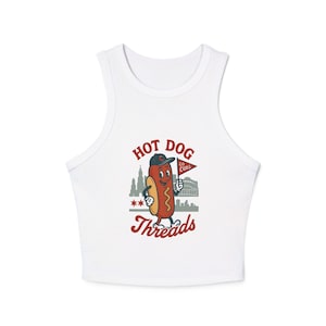 Chicago Cubs Hotdogthreads Tank Top - Baseball Game Women&#39;s Tee, Wrigley Field Racerback Shirt, Sporty Summer Sleeveless Top, Cubs Fan Gift,