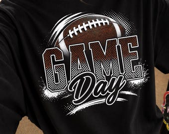 Grunge-Football-PNG-Datei für den Spieltag, Touchdown-Sublimation (Digitaler Download)