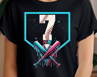 Baseball zum 7. Geburtstag, Jungen-Eiscreme-Tropfen, Jugend-Respekt vor dem Tropfen, PNG-SVG, Baseball-PNG-SVG, Der Tropfen-PNG-SVG-Digitaldatei-Download.