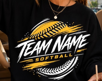 Softball-PNG und -SVG. Softball-Team-PNG. Softball-Spielervorlage (SVG). Baseball-Datei (digital). Ihr Teamname.