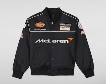 McLaren Racing Satin Bomber Jacket: F1 Team Cosplay Men & Women