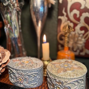 Witch Altar Supply Box Set with Wooden Scoops | Herb & Crystal Storage | Ritual Offering Boxes | Pagan Witchcraft Decor