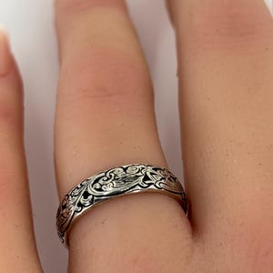 Hand Engraved Sterling Silver band