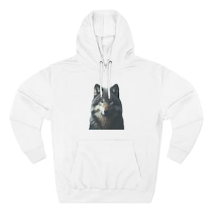 Cozy Fleece Hoodie with Wolf Design, Perfect for Nature Lovers, Outdoor Adventures, Gift for Pet Owners, Fall Fashion, Winter Warmth