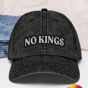 NO KINGS Hat embroidered, Rejecting Kings Since 1776, anti trump Protest Hat, Pro Democracy Cap, Anti Trump gift, resitance hat