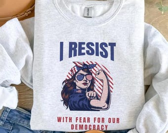 Anti Trump sweater, I resist sweater, Anti Racist Hoodie, RGB quote, activist sweater, Political Sweatshirts, FDT crewneck, anti Trump merch