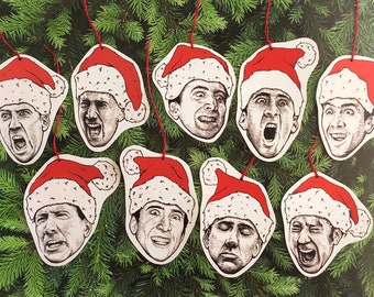 St. Nicolas Cage Paper Christmas Tree Ornament Set of 9