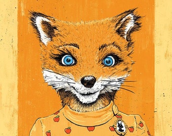 "12 años de zorro" del fantástico Sr. Fox - Póster artístico de 30 x 45 cm, firmado y fechado