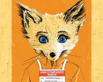 Fantastic Mr. Fox's "Unaccompanied Minor" - 12x18 signed and dated art print poster