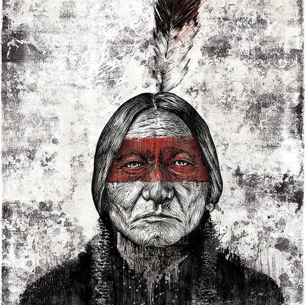 Sitting Bull - 12x18 signed and dated art print poster