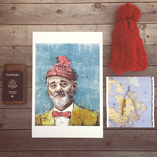 Steve Zissou's "This Is the Life" - 12x18 signed and dated art print poster
