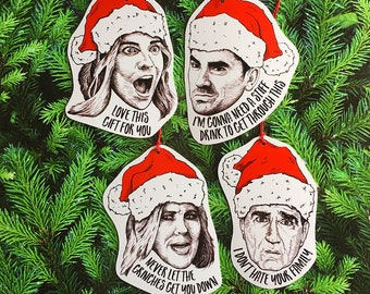 Schitt's Creek Paper Christmas Tree Ornament Set of 4