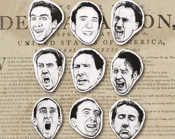 Nic Cage Vinyl Laptop Sticker Set of 9 | Phone Decal