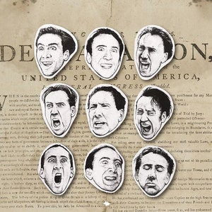 Nic Cage Vinyl Laptop Sticker Set of 9 | Phone Decal