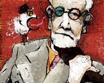 Sigmund Freud's Only In Dreams - 18x24 archival art print poster