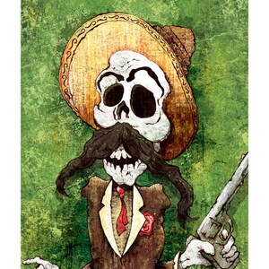 DIA de los MUERTOS BANDITO 12x18 signed and dated art print poster image 2