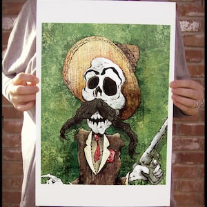 DIA de los MUERTOS BANDITO 12x18 signed and dated art print poster image 1