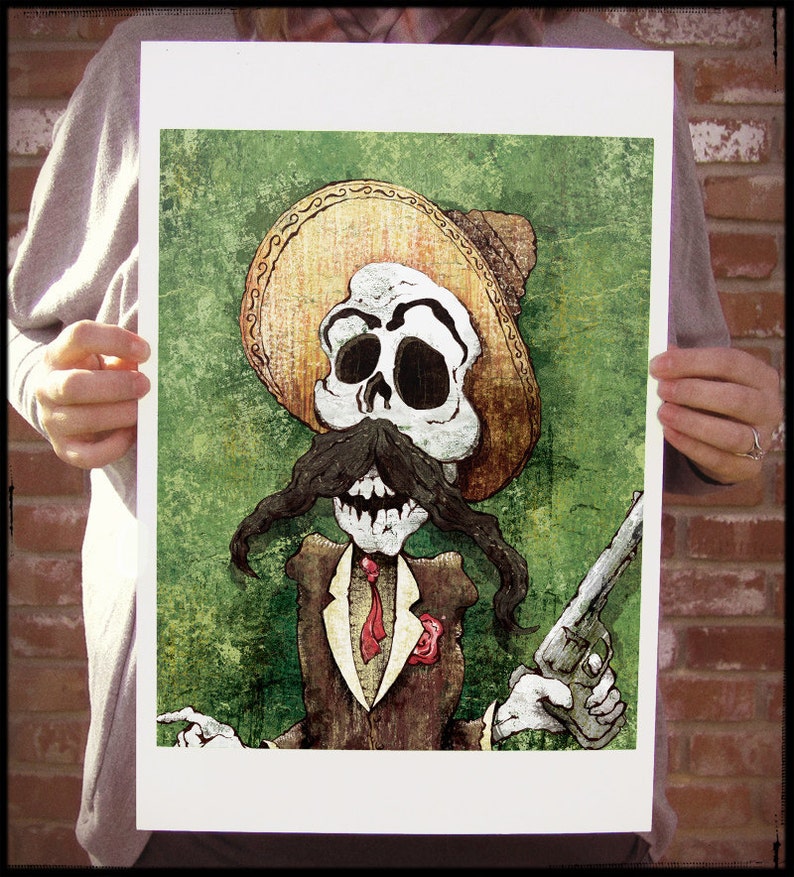 DIA de los MUERTOS BANDITO 12x18 signed and dated art print poster image 1